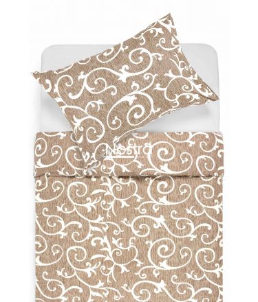 Polycotton bedding set ABSTRACT 40-0487-BROWN 140x200, 50x70 cm