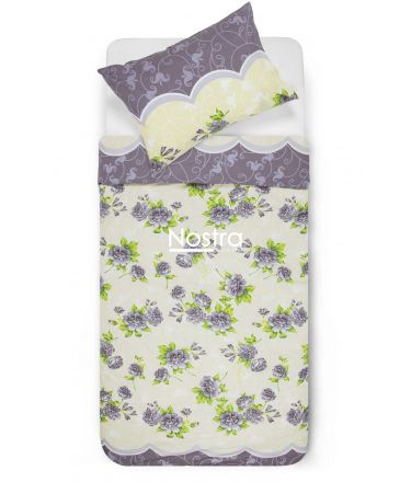 Polycotton bedding set FLOWERS 20-1630-LAVENDER GREY