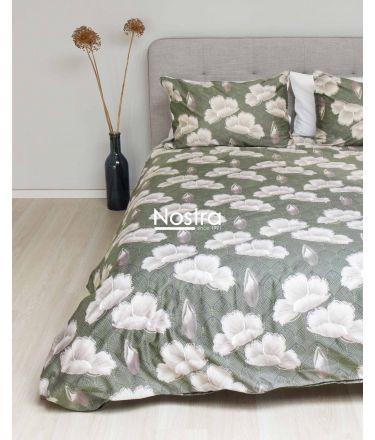 PREMIUM maco sateen bedding set CARLY 20-1638-DARK GREEN 140x200, 50x70 cm