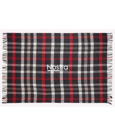 Plaid GANA 80-4118-DARK GREY RED 140x200 cm