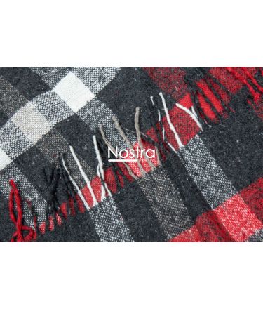 Plaid GANA 80-4118-DARK GREY RED 140x200 cm