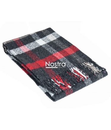 Plaid GANA 80-4118-DARK GREY RED 140x200 cm