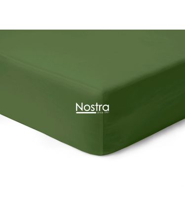 Fitted sateen sheets 00-0413-MOSS GREEN 200x220 cm