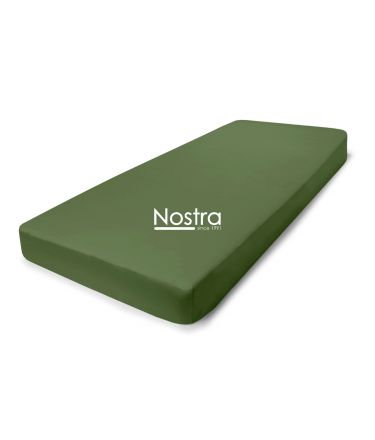 Атласная простыня на резинке 00-0413-MOSS GREEN 200x220 cm