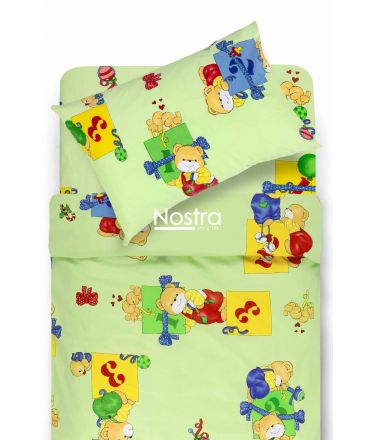 Children bedding set TEDDY 10-0056-LIGHT GREEN 140x200, 50x70 cm