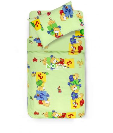 Children bedding set TEDDY 10-0056-LIGHT GREEN 140x200, 50x70 cm