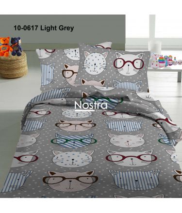 Bērnu katūna gultas veļa SMART CATS 10-0617-LIGHT GREY 100x145, 40x60, 107x150 cm