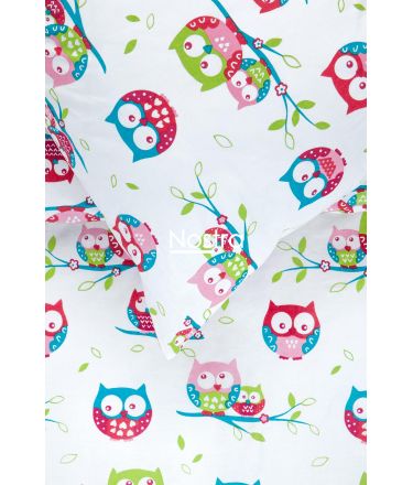 Children bedding set OWLS FAMILY 10-0074-PINK BLUE 140x200, 50x70 cm