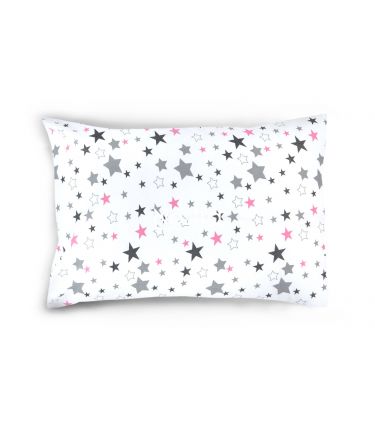 Bērnu katūna gultas veļa STARRY SKY 10-0475-WHITE PINK 100x145, 40x60, 107x150 cm