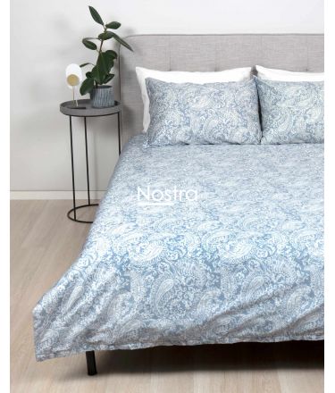 PREMIUM mako satīna gultas veļa komplekts CLAIRE 40-1422-FOREVER BLUE 200x220, 50x70 cm