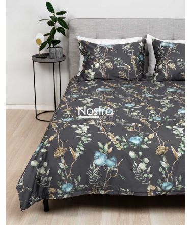 PREMIUM maco sateen bedding set CORALINE 20-1729-IRON GREY 220x240, 50x70 cm