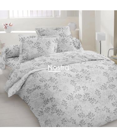 Polycotton bedding set FLOWERS 20-1722-LIGHT GREY