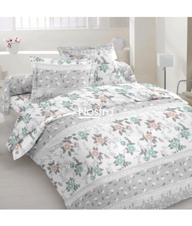 Polycotton bedding set FLOWERS 20-1764-LIGHT GREY