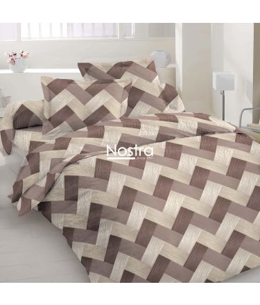 Polycotton bedding set GEOMETRY 30-0793-BROWN