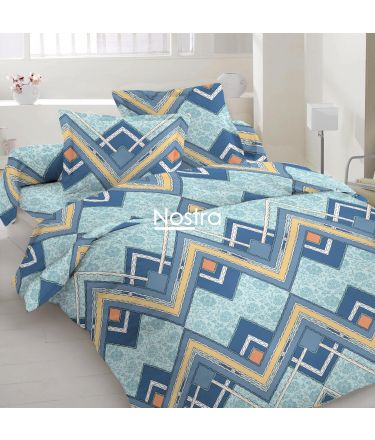 Polycotton bedding set GEOMETRY 30-0792-BLUE