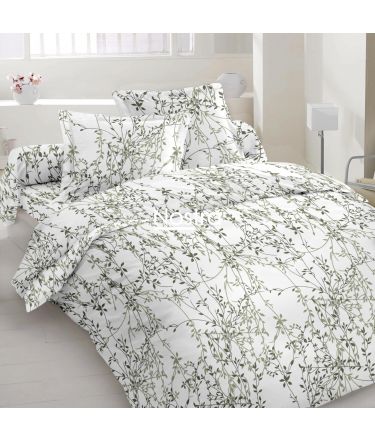 Polycotton bedding set ABSTRACT 40-1202-WHITE GREEN