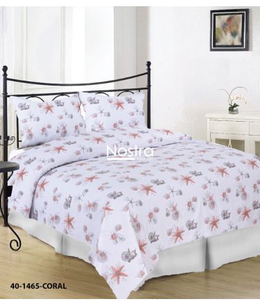 Cotton bedding set DANIKA 40-1465-CORAL 200x220, 70x70 cm