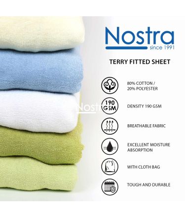 Fitted terry sheets TERRYBTL-OPTIC WHITE 120x200 cm