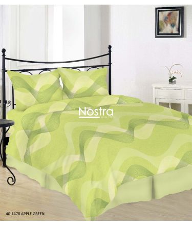 Kokvilnas gultas veļa DOLLY 40-1478-APPLE GREEN 200x220, 50x70 cm