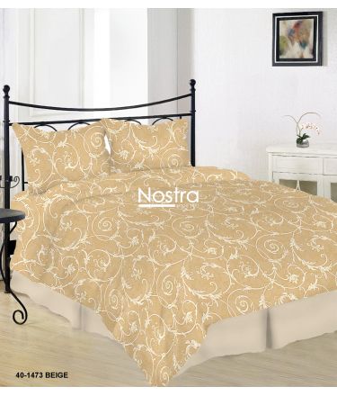 Cotton bedding set DAHLIA 40-1473-BEIGE 200x220, 70x70 cm