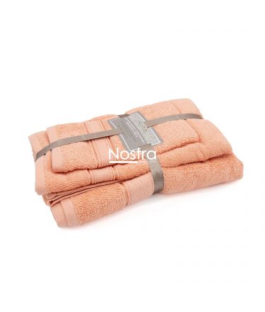 3 piece towel set T0184 T0184-CORAL 289 30x50, 50x70, 70x140 cm