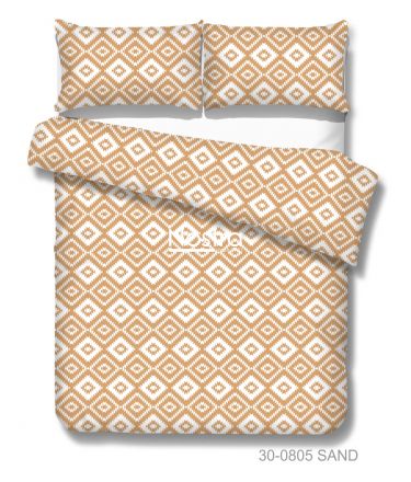 Polycotton bedding set GEOMETRY 30-0805-SAND