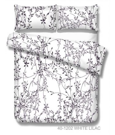 Polycotton bedding set ABSTRACT 40-1202-WHITE LILAC