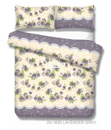 Gultas veļas komplekts ZIEDI 20-1630-LAVENDER GREY