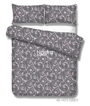 Cotton bedding set DAHLIA 40-1473-GREY 200x220, 70x70 cm