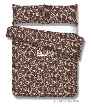 Cotton bedding set DAHLIA 40-1473-BROWN