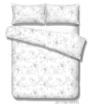 Flaneļa gultas veļa BRIAR 20-1786-WHITE 200x220, 50x70 cm