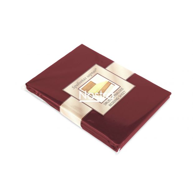 Flat cotton sheet 00-0023-WINE RED 220x240 cm