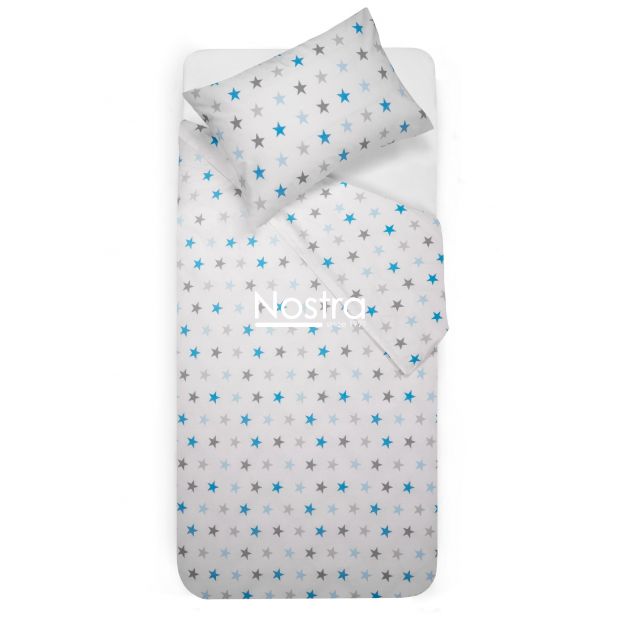 Children bedding set STARS 10-0052-LIGHT GREY LIGHT BLUE