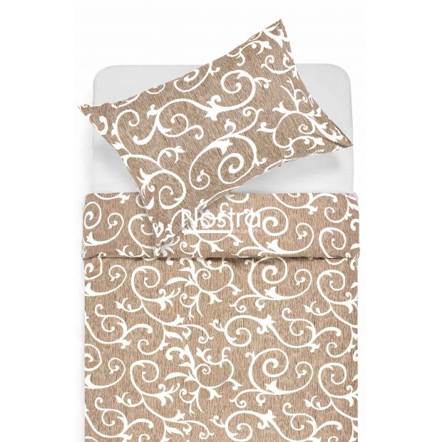 Polycotton bedding set ABSTRACT 40-0487-BROWN 140x200, 50x70 cm