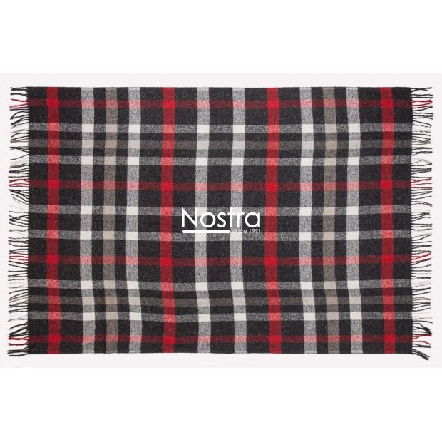 Plaid GANA 80-4118-DARK GREY RED 140x200 cm