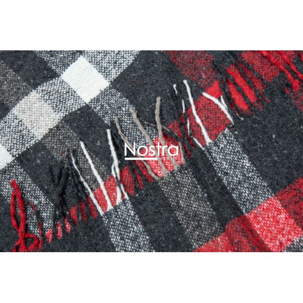 Plaid GANA 80-4118-DARK GREY RED 140x200 cm