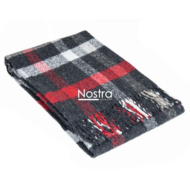 Plaid GANA 80-4118-DARK GREY RED 140x200 cm