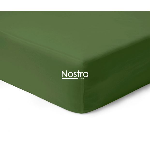 Fitted sateen sheets 00-0413-MOSS GREEN 200x220 cm