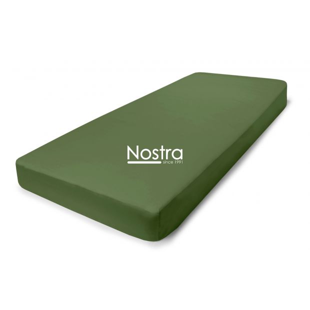 Fitted sateen sheets 00-0413-MOSS GREEN 200x220 cm