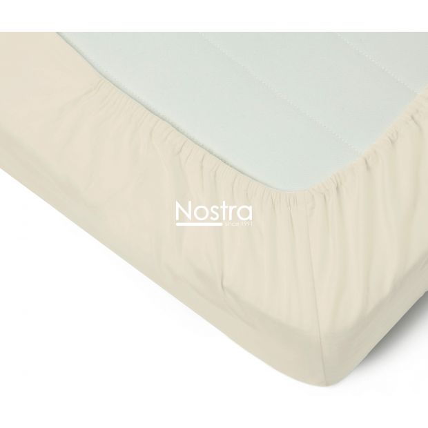 Fitted sateen sheets 00-0400-L.CREAM 200x220 cm