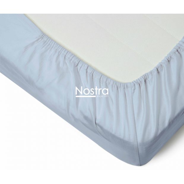 Fitted sateen sheets 00-0186-FOREVER BLUE 200x220 cm