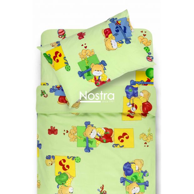 Children bedding set TEDDY 10-0056-LIGHT GREEN 140x200, 50x70 cm