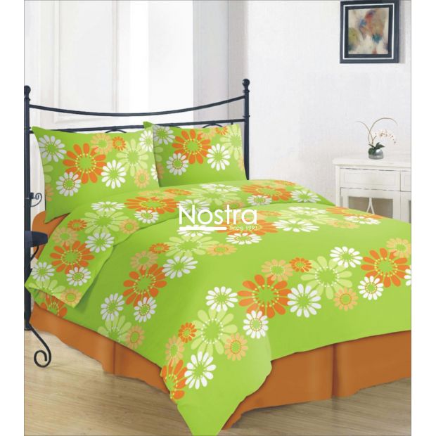 Kokvilnas gultas veļa DANAE 20-0317-APPLE GREEN 140x200, 50x70 cm