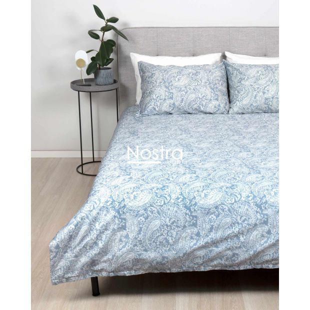 PREMIUM maco sateen bedding set CLAIRE 40-1422-FOREVER BLUE 220x240, 50x70 cm