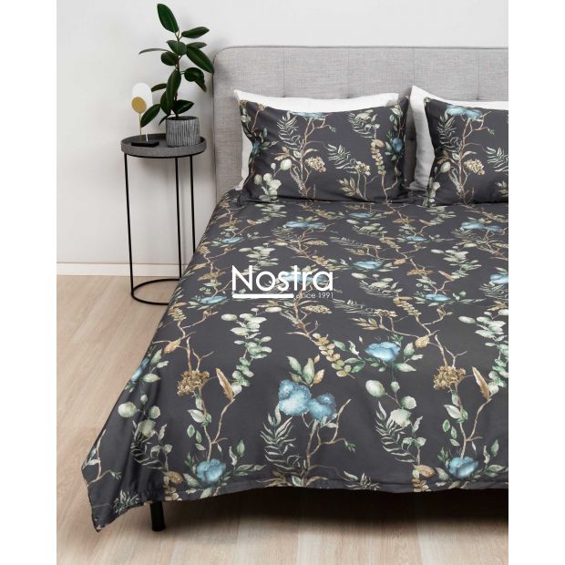 PREMIUM maco sateen bedding set CORALINE 20-1729-IRON GREY 220x240, 50x70 cm