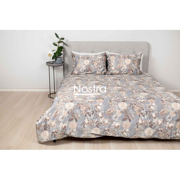 PREMIUM maco sateen bedding set CAMERON 20-1733-CACAO 140x200, 50x70 cm