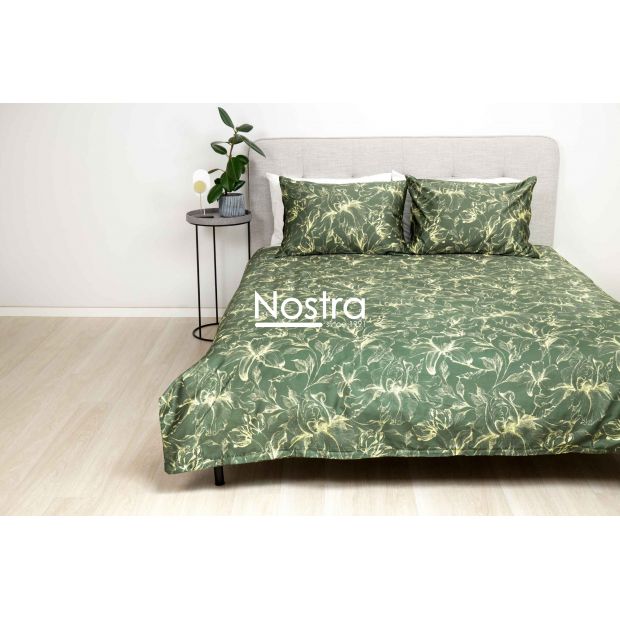 PREMIUM maco sateen bedding set COOPER 20-1732-GREEN 220x240, 50x70 cm