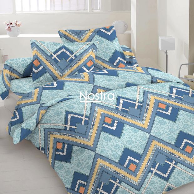 Polycotton bedding set GEOMETRY 30-0792-BLUE