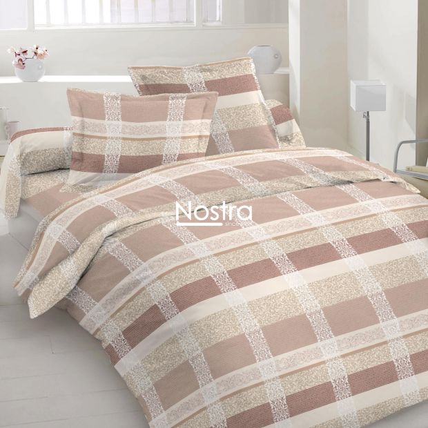 Polycotton bedding set ABSTRACT 40-0755-BEIGE 140x200, 50x70 cm