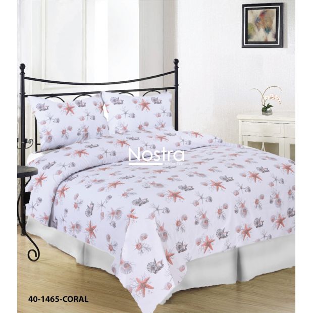 Cotton bedding set DANIKA 40-1465-CORAL 200x220, 70x70 cm